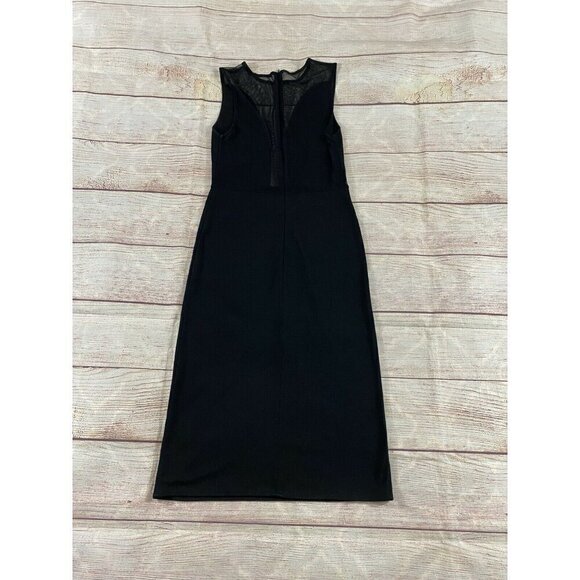 For Love And Lemons Black Slim Body Con Dress With Mesh Bodice - XS - Picture 8 of 12